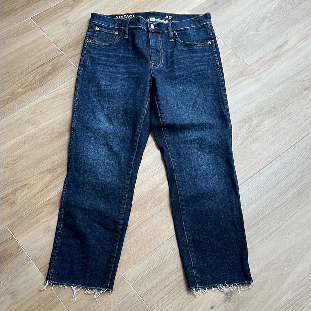 J. Crew Vintage Slim Straight Jeans - Dark Blue Sz 30 - Picture 4 of 9